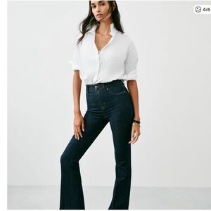 SPANX Original EveryWear Flare Jeans Raw Indigo XS Petite